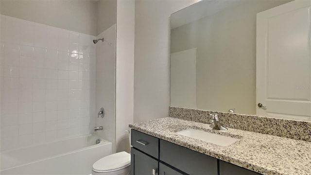20092 Stone Pine Cir, Lutz, FL 33558 - bathroom with toilet, vanity, and bathtub / shower combination