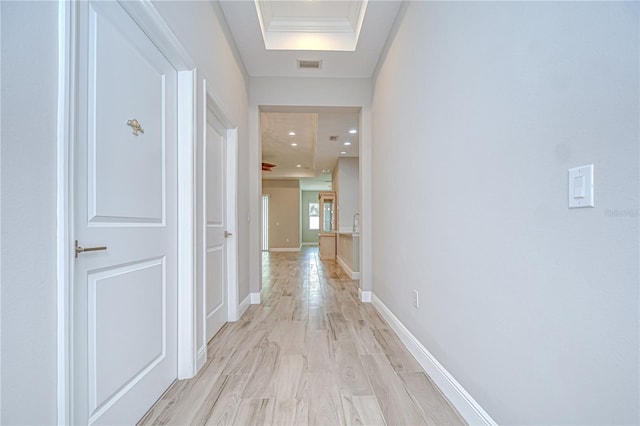 5732 Stockport St, Riverview, FL 33578 - corridor featuring baseboards, recessed lighting, light wood finished floors, and visible vents