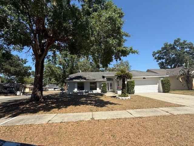 1710 Tallowtree Cir, Valrico, FL 33594 - ranch-style house with concrete driveway and a garage