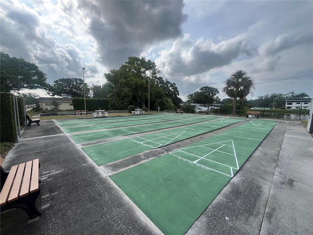 view of home's community with shuffleboard
