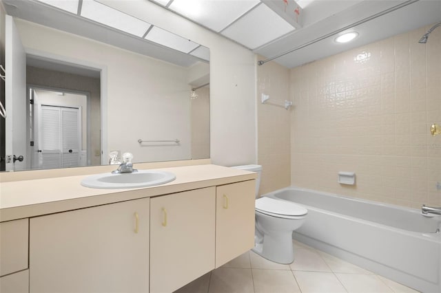 3066 Landmark Blvd Unit 1305, Palm Harbor, FL 34684 - full bathroom with bathing tub / shower combination, tile patterned floors, vanity, and toilet