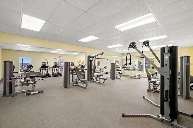 4900 Brittany Dr S Unit 805, Saint Petersburg, FL 33715 - workout area with a paneled ceiling