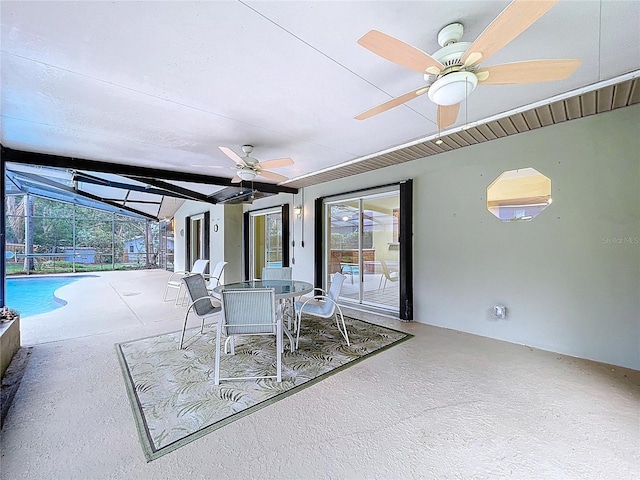 232 Pinecrest Dr, Palm Harbor, FL 34683 - sunroom with a ceiling fan and plenty of natural light