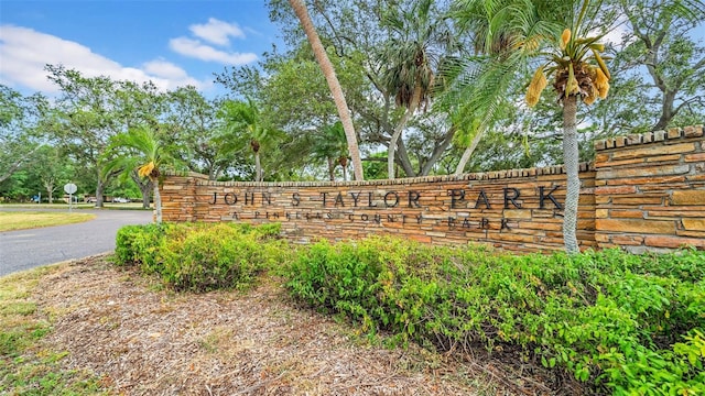 view of community sign