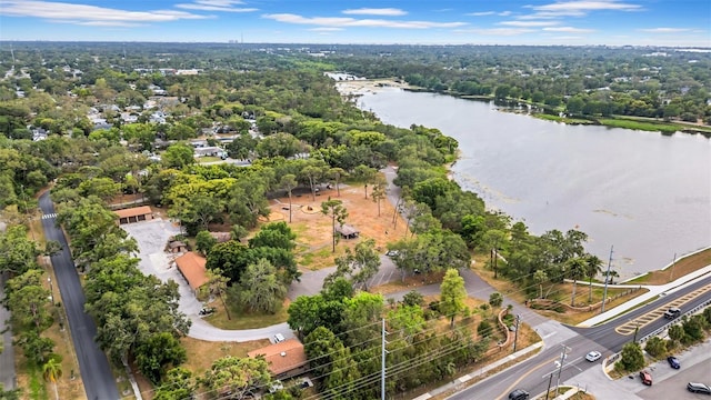 aerial view of a nearby body of water