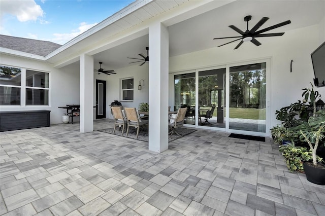 14902 Sweat Loop Rd, Wimauma, FL 33598 - view of patio / terrace featuring ceiling fan and outdoor dining area
