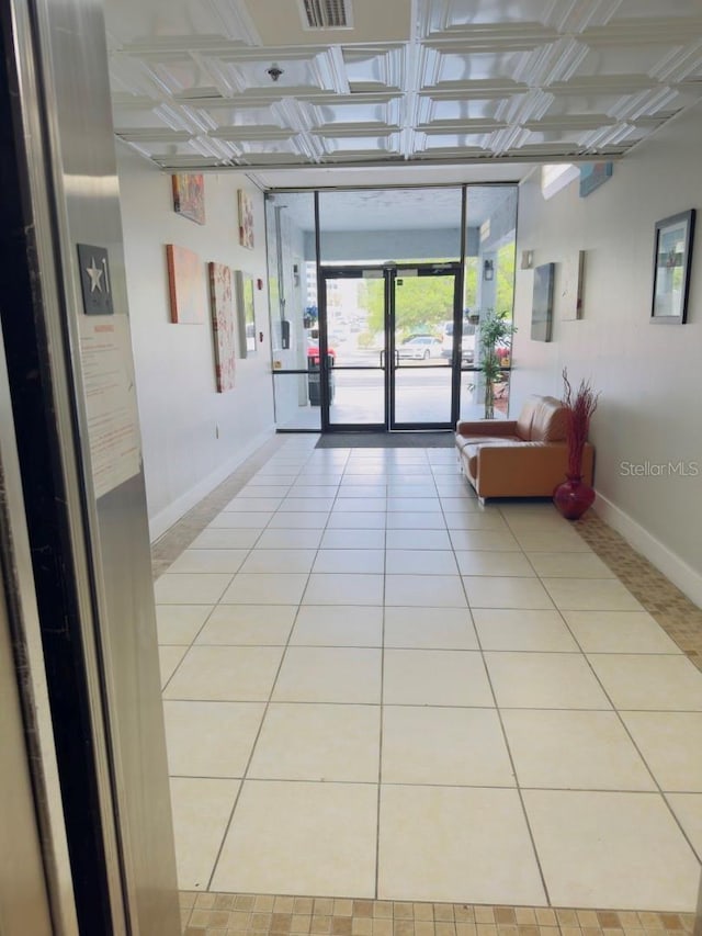 community lobby with visible vents