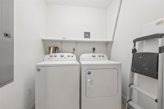 laundry room featuring separate washer and dryer