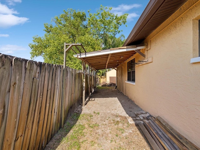 view of yard featuring fence