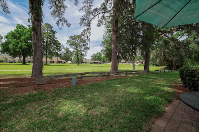 view of yard with fence