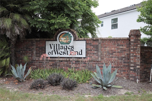 view of community sign