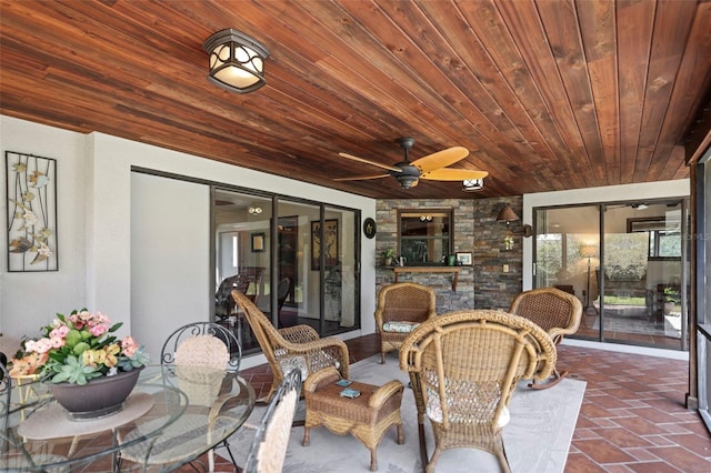 view of patio / terrace with ceiling fan