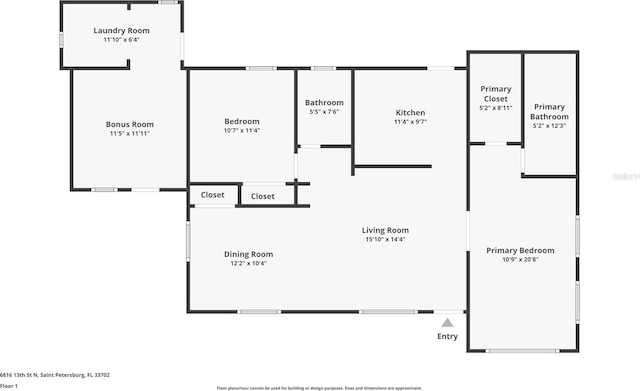 6816 13th St N, Saint Petersburg, FL 33702 - room layout
