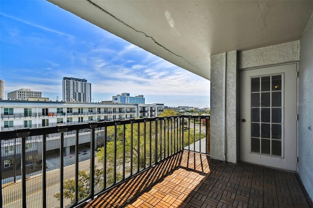 balcony with a city view