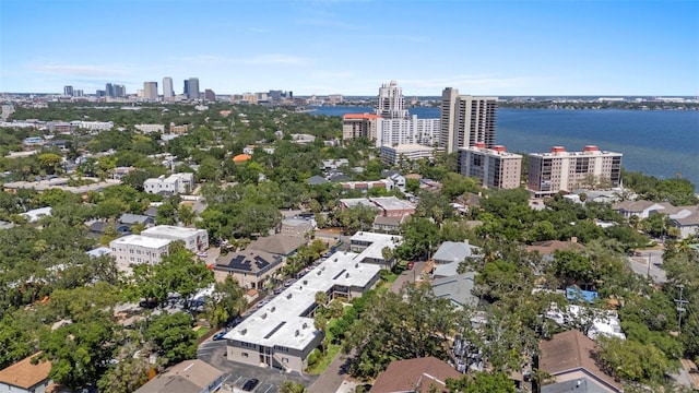 view of urban area featuring a large body of water