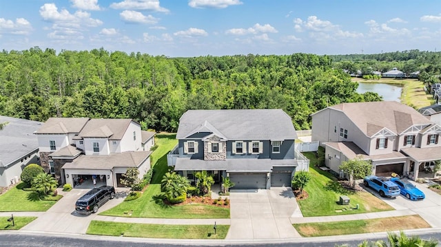 4094 Windcrest Dr, Wesley Chapel, FL 33544 - aerial view with a water view and a residential view