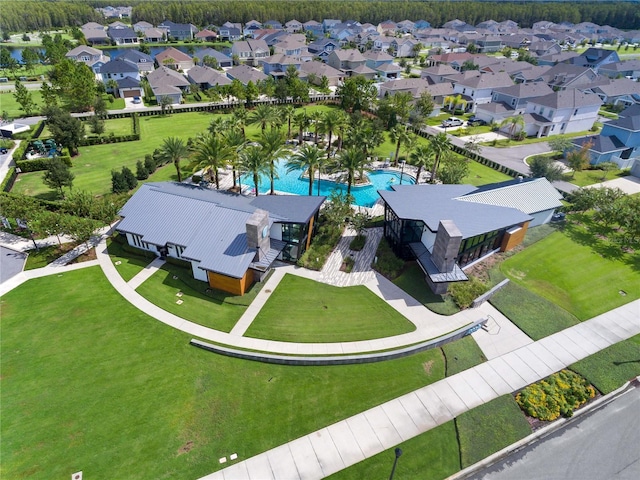 2432 Hearth Dr, Odessa, FL 33556 - aerial perspective of suburban area featuring a pool area