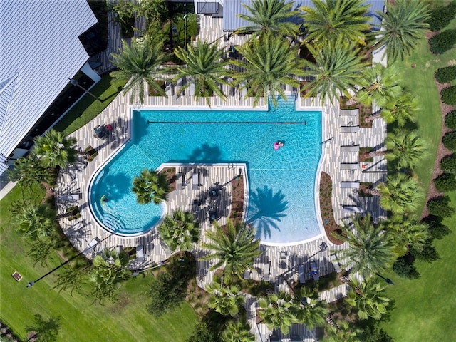 2432 Hearth Dr, Odessa, FL 33556 - bird's eye view of a pool area