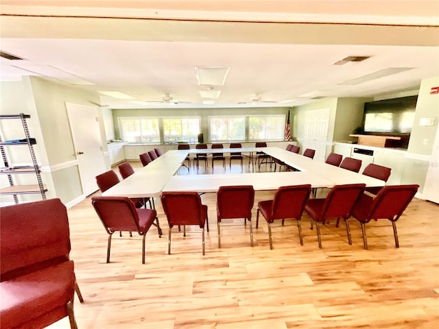4740 Carrington Ct Unit 4740, New Port Richey, FL 34655 - dining space with wood finished floors and ceiling fan