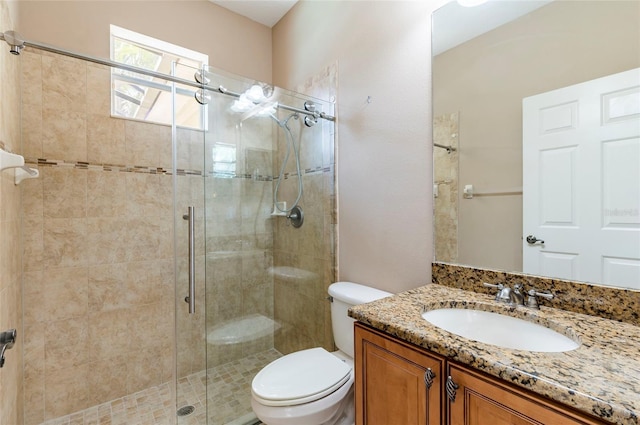 3300 Stonegate Falls Dr, Land O Lakes, FL 34638 - bathroom with a shower stall, toilet, and vanity
