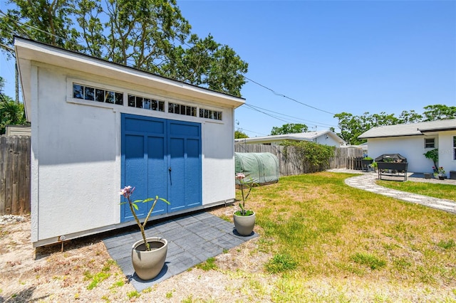 view of shed
