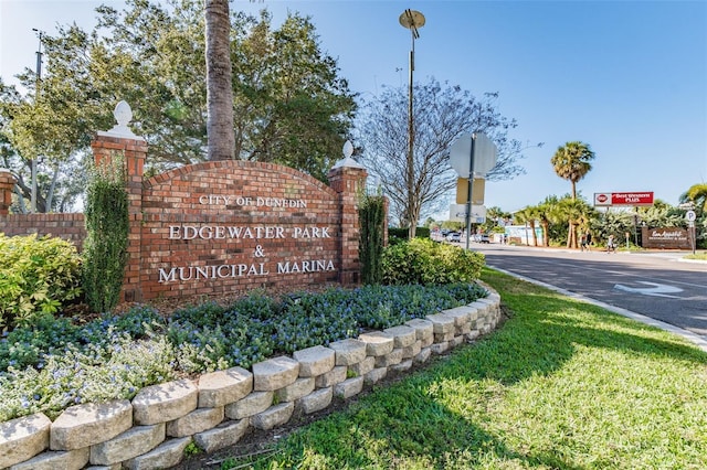 view of community sign