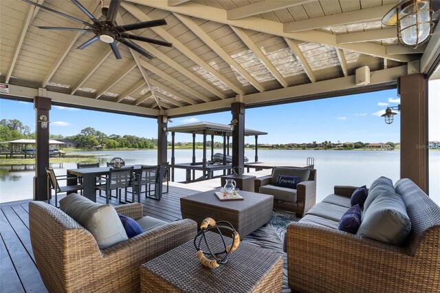5500 W Lake Butler Rd, Windermere, FL 34786 - dock with outdoor lounge area and a water view