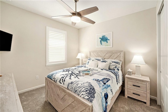 10418 Spring Tide Way, Parrish, FL 34219 - bedroom with carpet, baseboards, and a ceiling fan