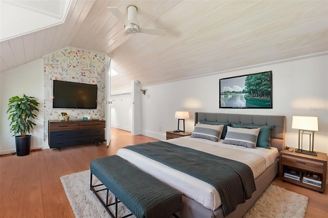 308 Chauncey Ave, Bradenton, FL 34208 - bedroom with baseboards, wood finished floors, wooden ceiling, and vaulted ceiling