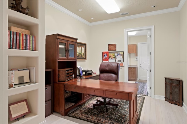 19815 Sea Rider Way, Lutz, FL 33559 - office with ornamental molding and light wood-style flooring