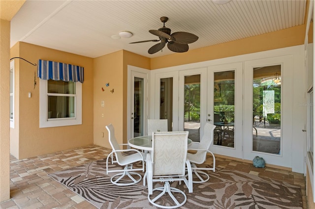 19815 Sea Rider Way, Lutz, FL 33559 - view of patio / terrace with french doors and a ceiling fan