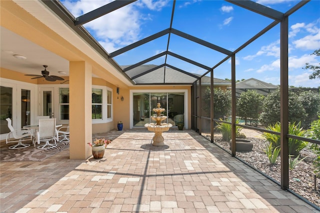 19815 Sea Rider Way, Lutz, FL 33559 - view of patio with a lanai and a ceiling fan