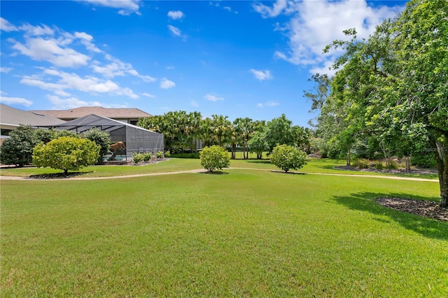 19815 Sea Rider Way, Lutz, FL 33559 - view of grassy yard featuring a lanai
