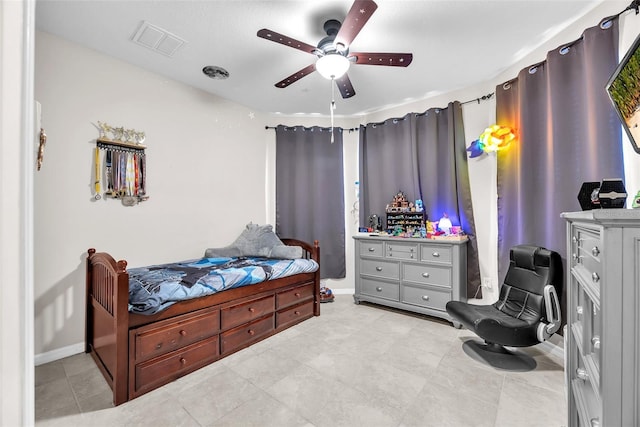 11606 Kilkenny Coral Dr, Riverview, FL 33579 - bedroom with ceiling fan, baseboards, and light tile patterned floors