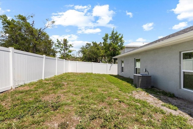 2906 E Columbus Dr, Tampa, FL 33605 - view of yard with a fenced backyard and central AC