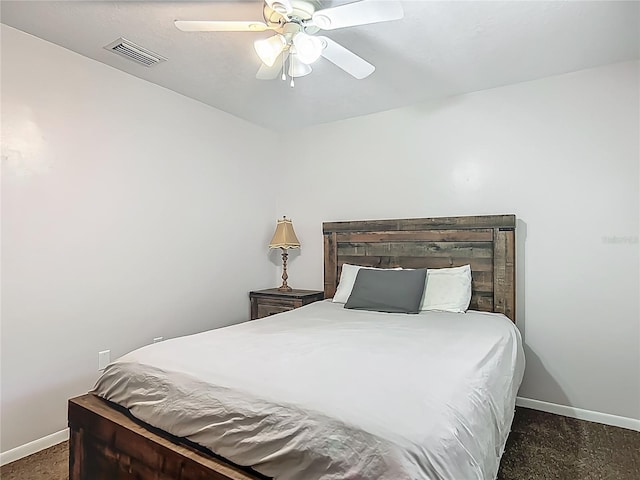 9679 W Pimpernel Ln, Crystal River, FL 34429 - carpeted bedroom with visible vents, baseboards, and ceiling fan
