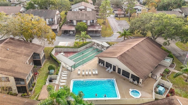 12804 Wedgewood Way Unit C, Hudson, FL 34667 - aerial perspective of suburban area with a pool area