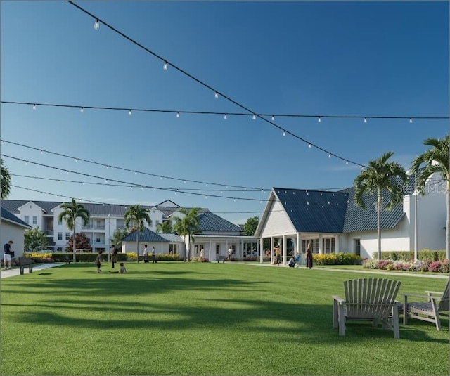 view of grassy yard