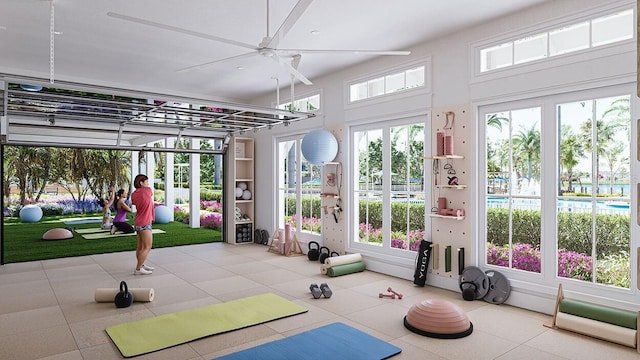 4531 Gardner St, Bradenton, FL 34210 - exercise room with ceiling fan