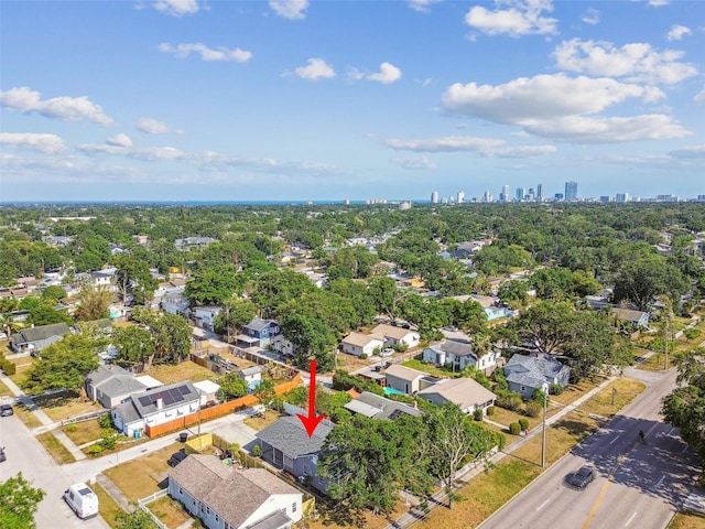 3535 16th St N, Saint Petersburg, FL 33704 - aerial view of property and surrounding area featuring nearby suburban area and skyline