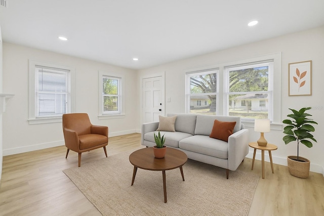3535 16th St N, Saint Petersburg, FL 33704 - living area featuring light wood-type flooring, baseboards, and recessed lighting