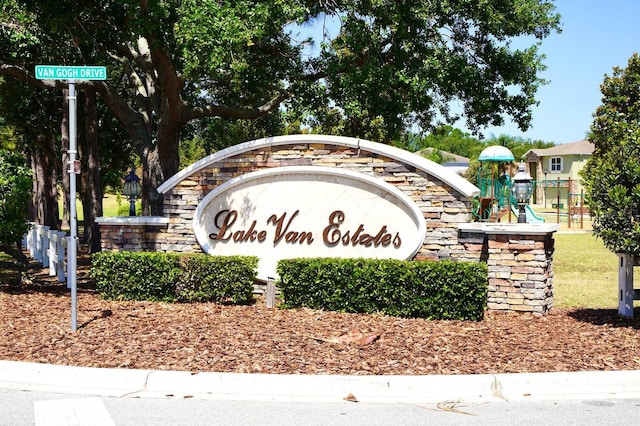 view of community sign