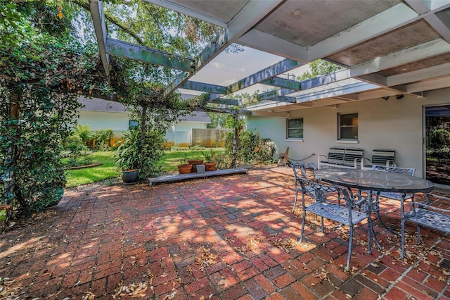 view of patio featuring outdoor dining space