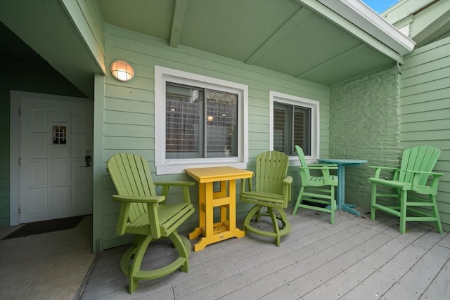 view of patio with a wooden deck