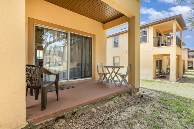 view of patio / terrace featuring a balcony