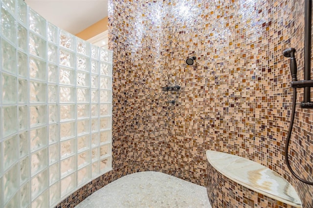 2769 St Andrews Blvd, Tarpon Springs, FL 34688 - bathroom featuring a tile shower