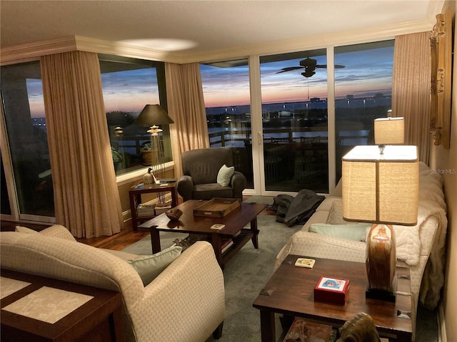 5701 Mariner St Unit 701, Tampa, FL 33609 - living area featuring ceiling fan
