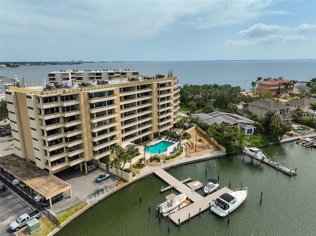 5701 Mariner St Unit 701, Tampa, FL 33609 - bird's eye view of a nearby body of water, a pool, and apartment complex / building