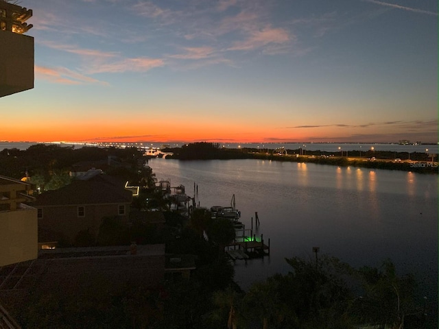 5701 Mariner St Unit 701, Tampa, FL 33609 - water view featuring boat lift and a boat dock