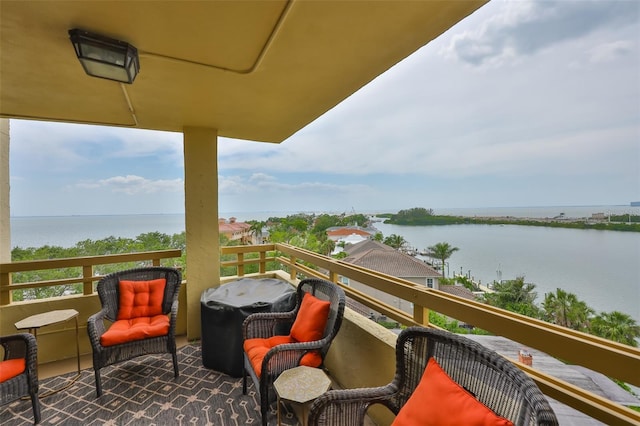 5701 Mariner St Unit 701, Tampa, FL 33609 - balcony with a water view and grilling area